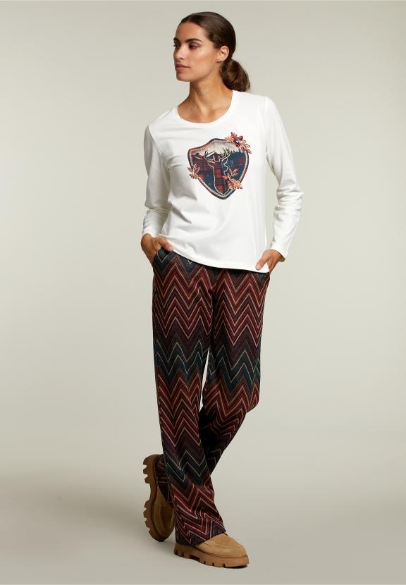 Ecru Crew Neck T-Shirt - Blanc