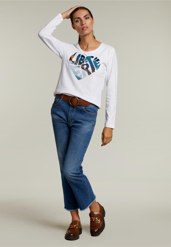 White Crew Neck T-Shirt - Blanc