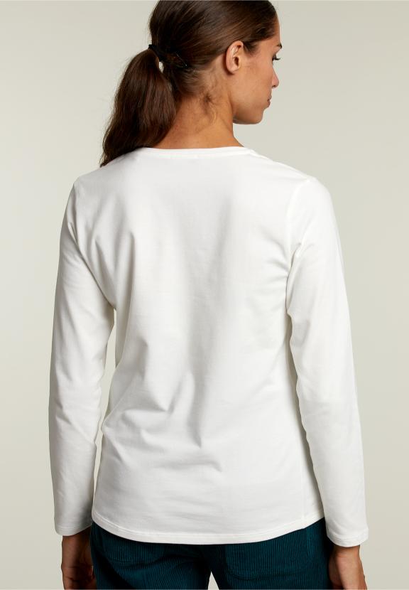 Ecru Crew Neck T-Shirt - Blanc