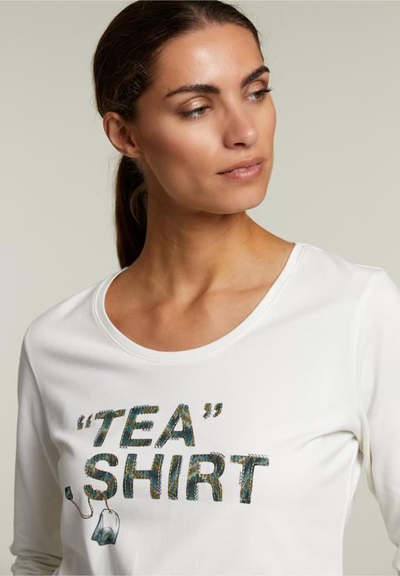 Ecru Crew Neck T-Shirt - Blanc