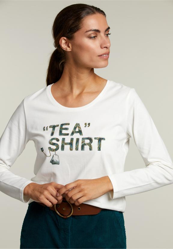 Ecru Crew Neck T-Shirt - Blanc