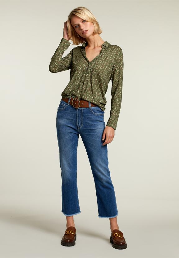 Green/Brown V-Neck T-Shirt - Vert