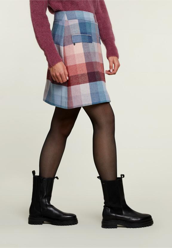 Multi Checked Short Skirt - Multi