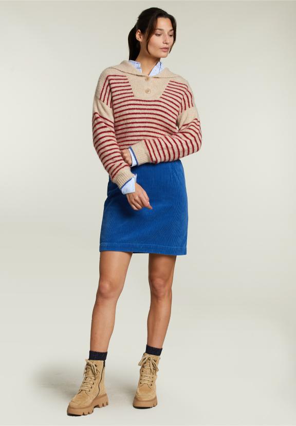 Blue Short Corduroy Skirt - Vert