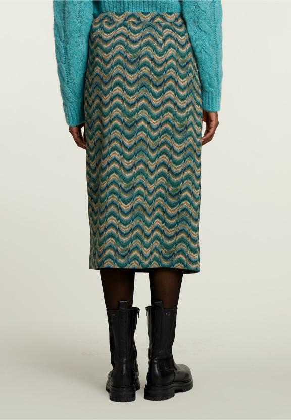 Multi Jacquard Midi Skirt - Vert