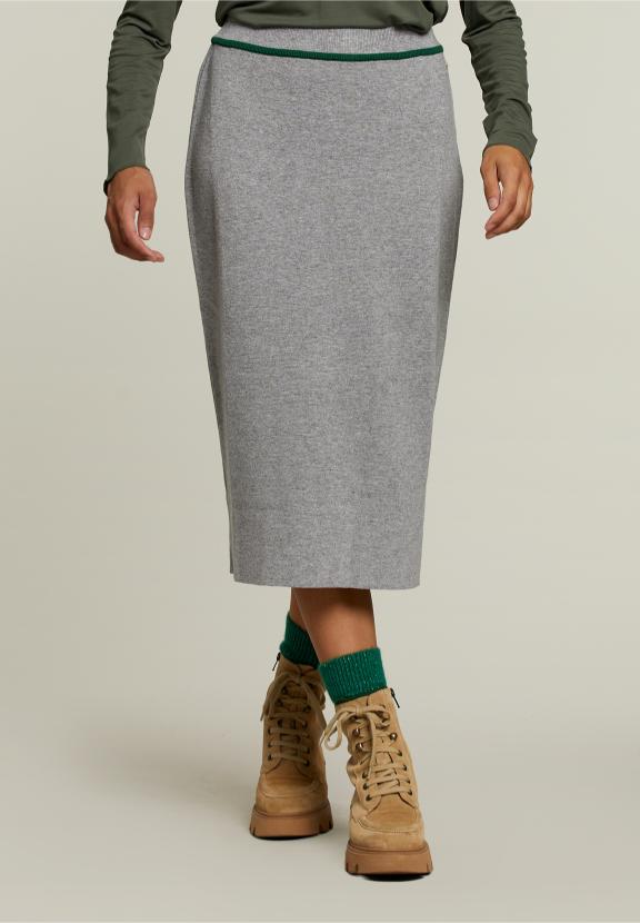 Grey Midi Skirt - Gris