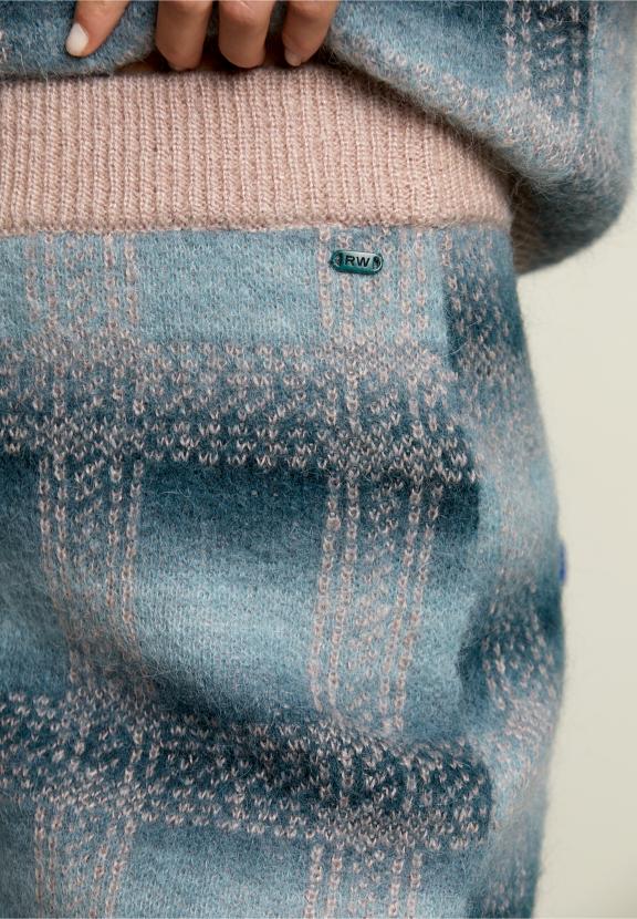 Multi Knitted Jacquard Midi Skirt - Vert