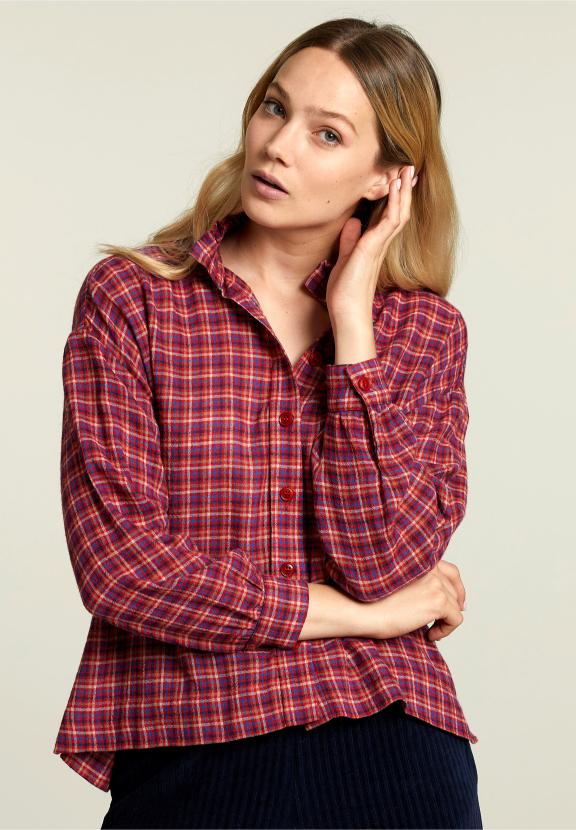Multi Checked Blouse - Rouge