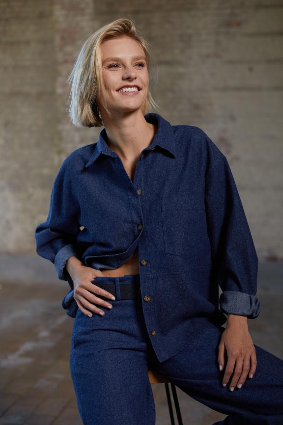 Blue Shirt Applied Pocket - Multi