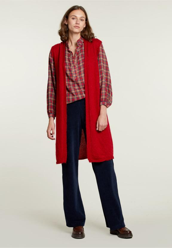Red Sleeveless Cardigan - Rouge