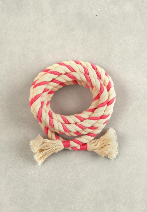 Pink/Beige Rope Belt - Rose