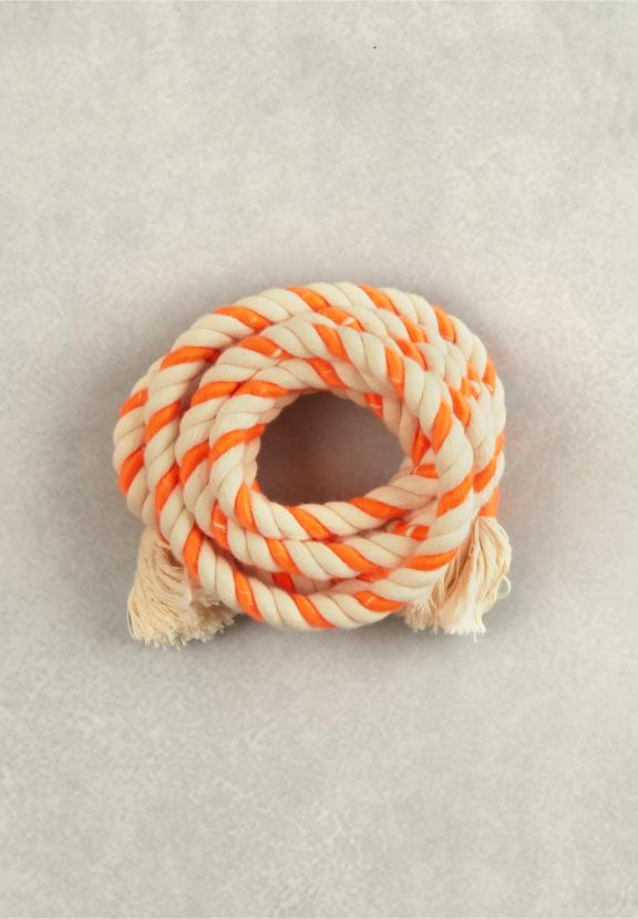 Orange/Beige Rope Belt - Orange
