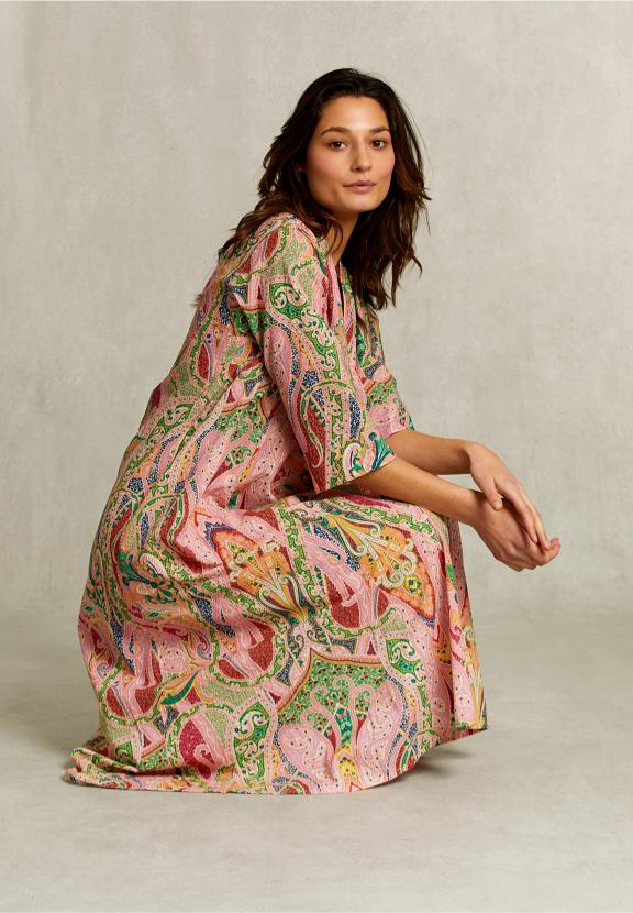 Multi Paisley V-Neck Dress - Multi