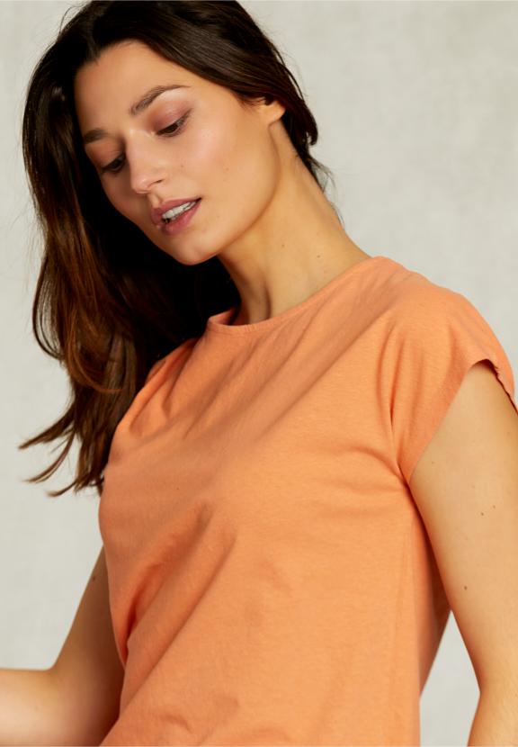 Orange Cotton Sleeveless T-Shirt - Orange