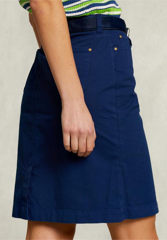 Blue Uni Midi Skirt - Bleu