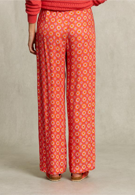 Multi Fantasy Pants Elastic Waist - Rose