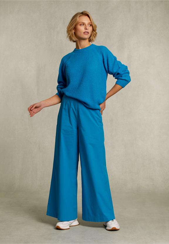 Petrol Long Loose Pant - Bleu