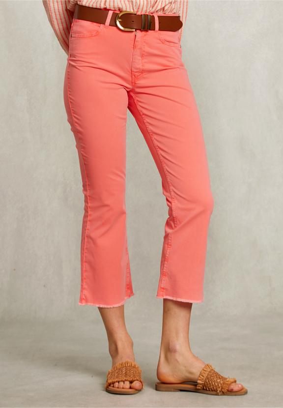 Pink Cropped Flare Pants - Rose