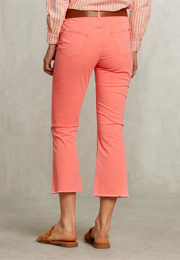 Pink Cropped Flare Pants - Rose