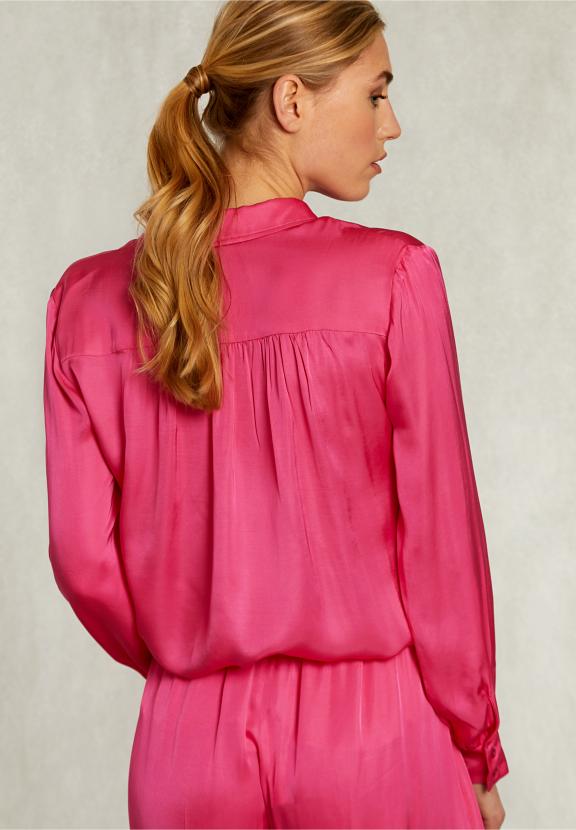 Fushia Viscose Blouse With Buttons - Rose