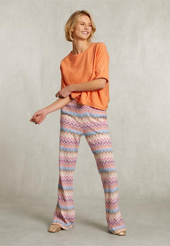 Orange Sweater Ajour On Back - Orange