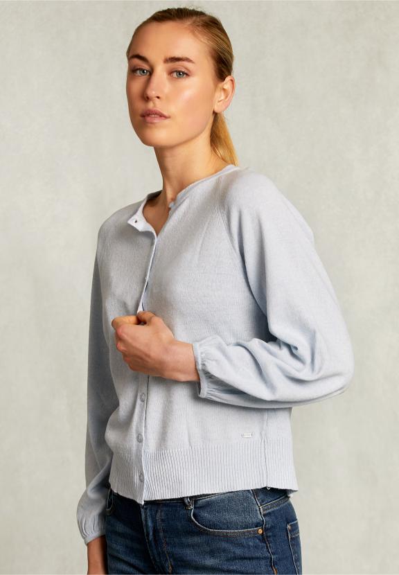 Light Blue Cardigan With Buttons - Bleu