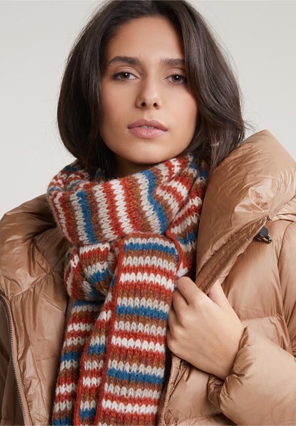 Camel Short Hooded Down Jacket - Marron