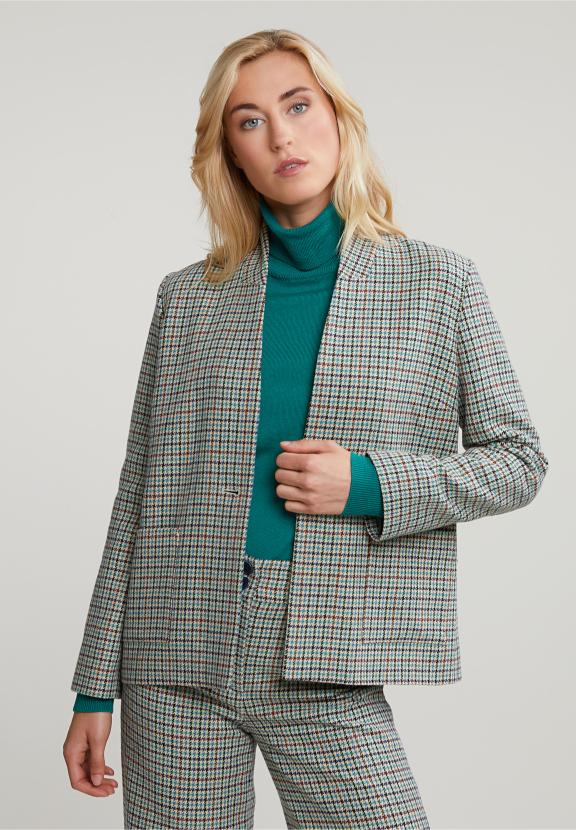 Multi Checked Blazer 2 Buttons - Multi