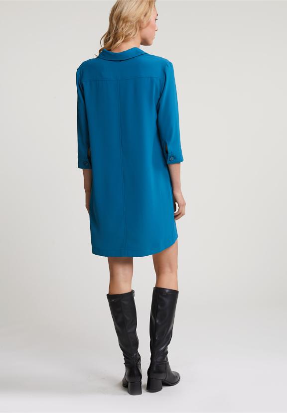 Blue Dress 3/4 Sleeves - Bleu