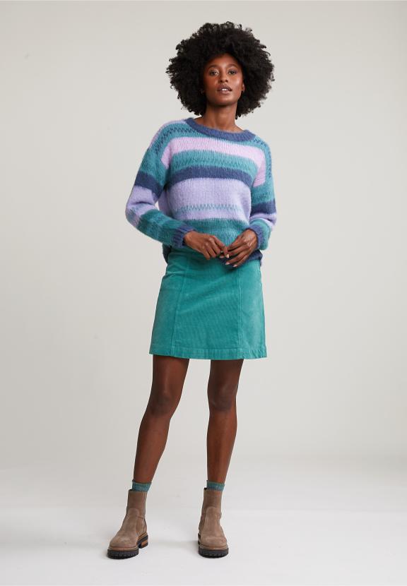 Lake Green Corduroy Short Skirt - Vert