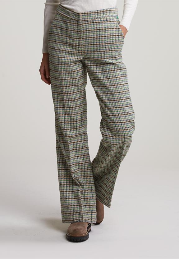 Multi Checked Pants - Marron