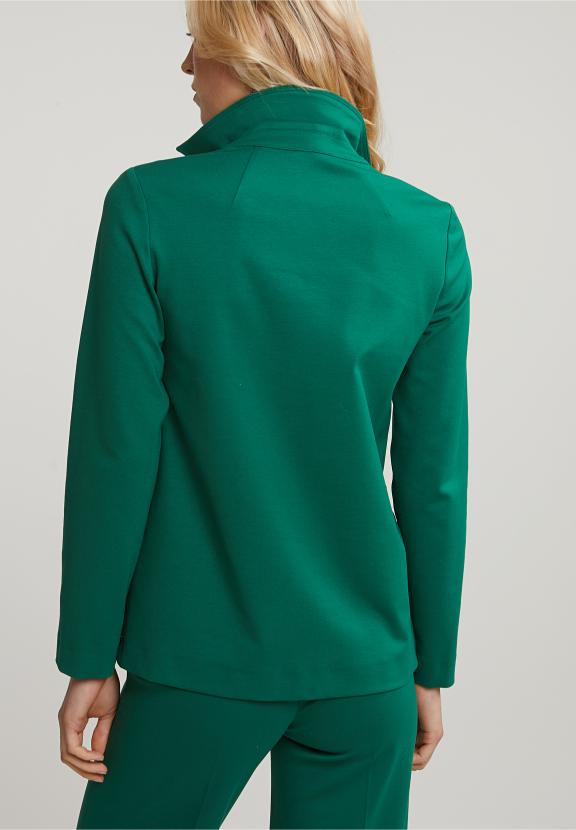 Green V-Neck Blouse Applied Pockets - Vert