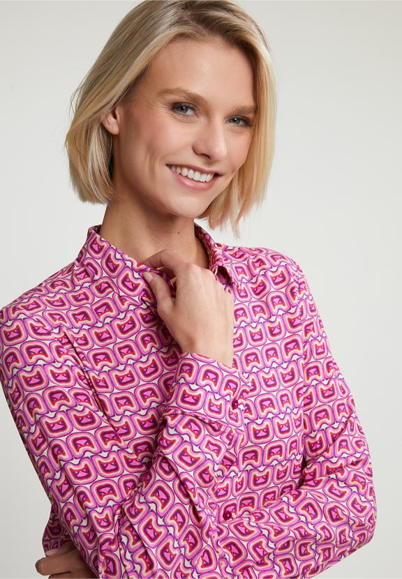 Pink/Beige Fantasy Blouse Long Sleeves - Rose