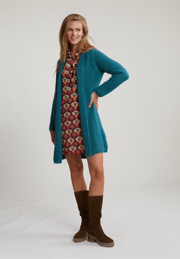 Green Long Cardigan Long Sleeves - Vert