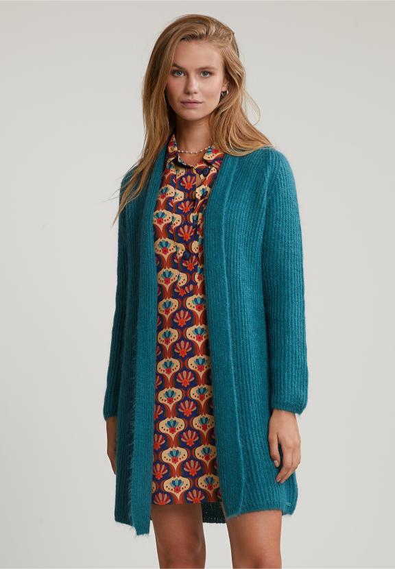 Green Long Cardigan Long Sleeves - Vert