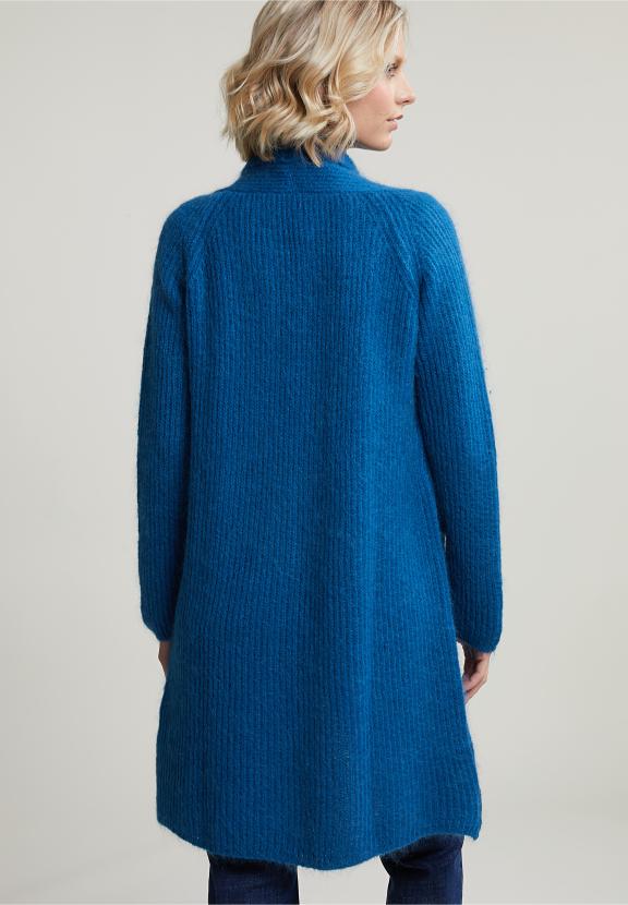 Petrol Long Cardigan Long Sleeves - Bleu