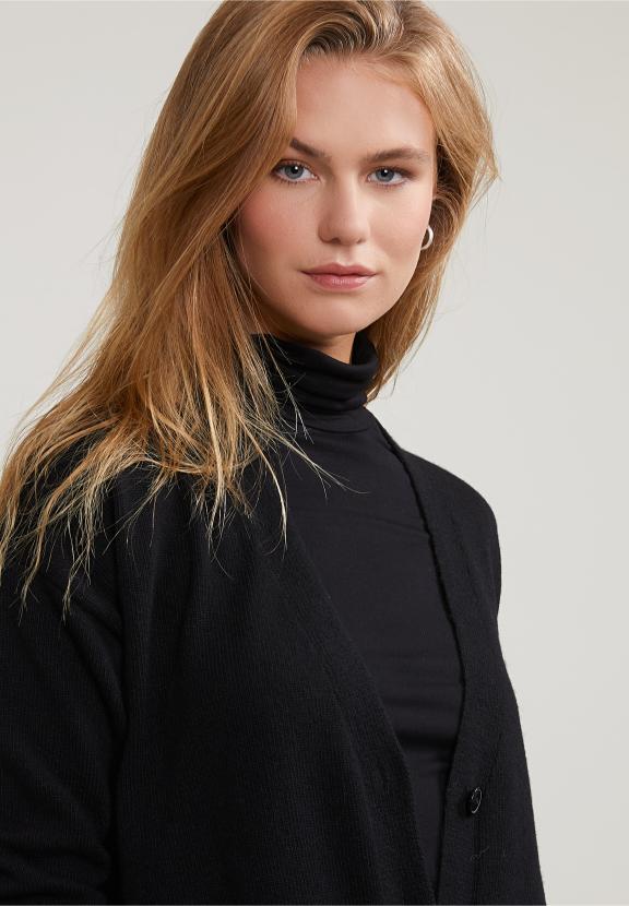 Black V-Neck Buttoned Cardigan 2 Pockets - Noir