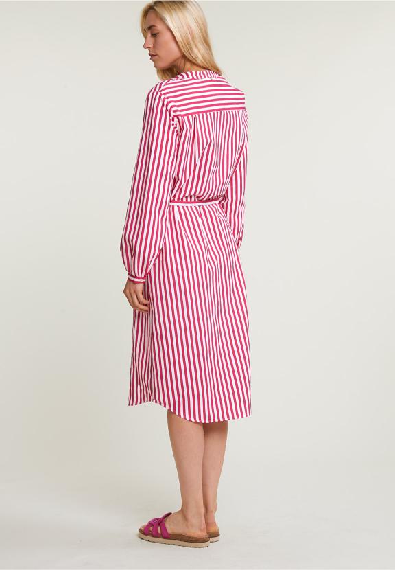 Pink/White Striped Loose Dress - Rose