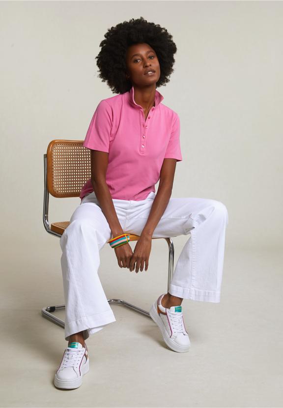 Pink Basic Classic Polo Short Sleeves - Rose