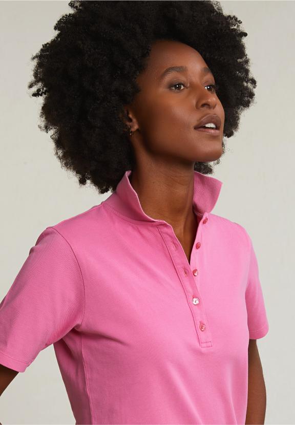 Pink Basic Classic Polo Short Sleeves - Rose