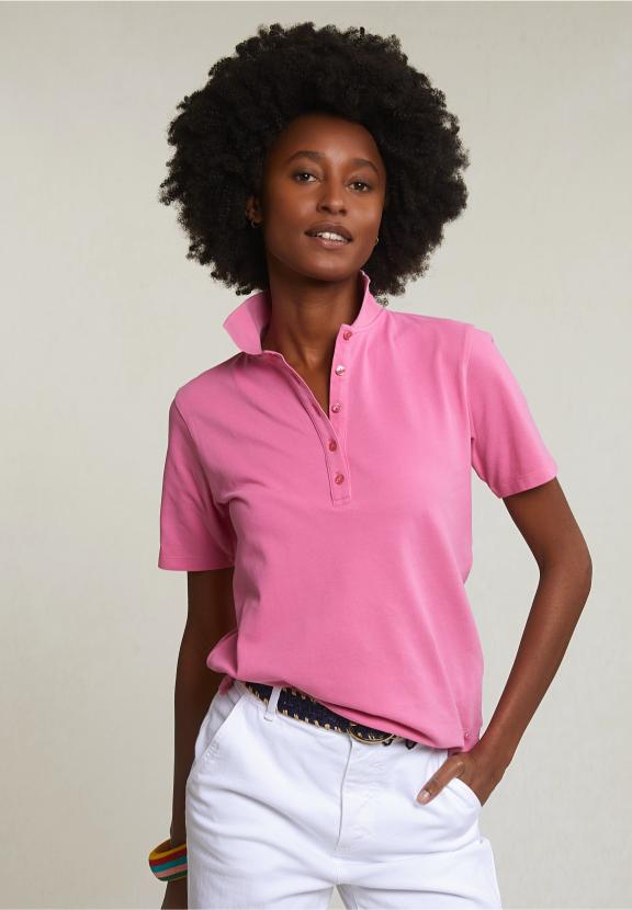 Pink Basic Classic Polo Short Sleeves - Rose