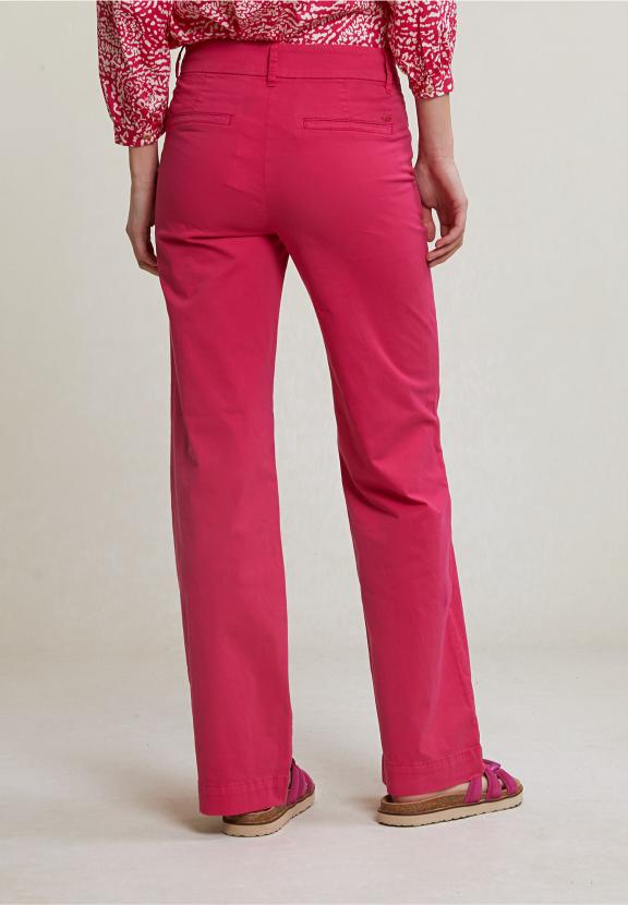Fuchsia Straight Stretch Pants - Rose