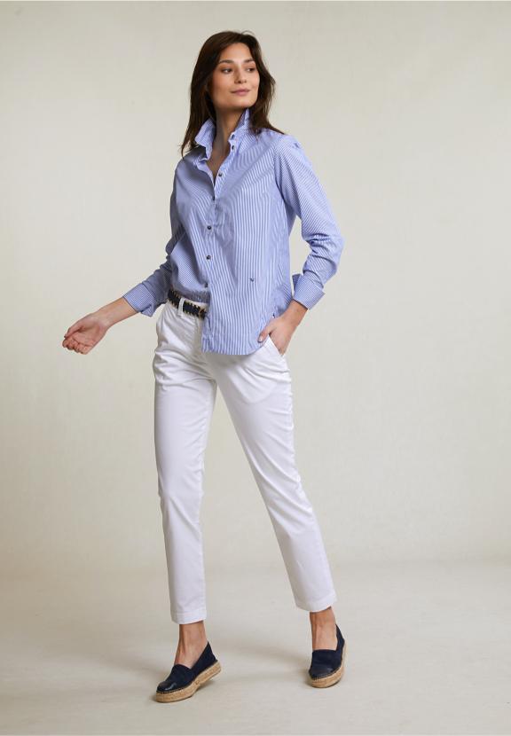 White Basic Stretch Pants - Blanc