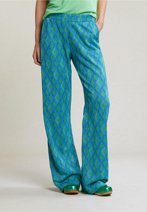 Green/Blue Fantasy Lurex Pants - Rose