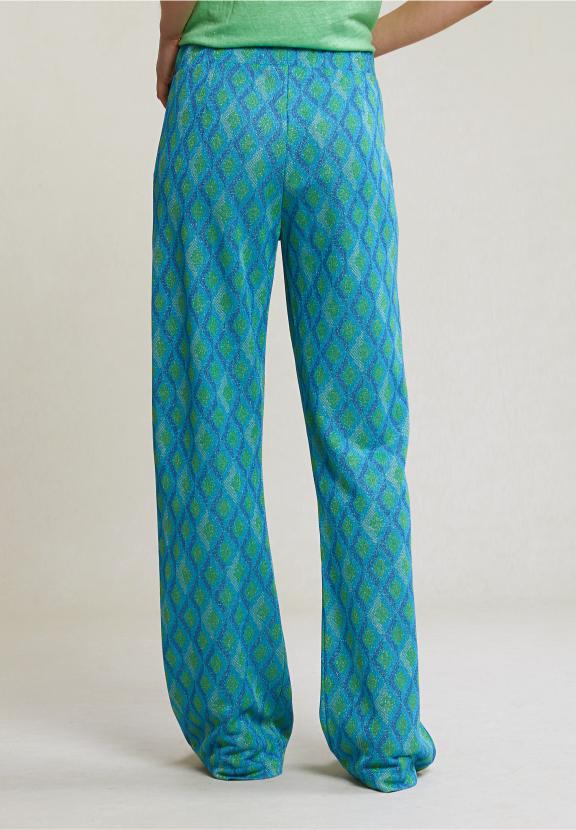 Green/Blue Fantasy Lurex Pants - Rose