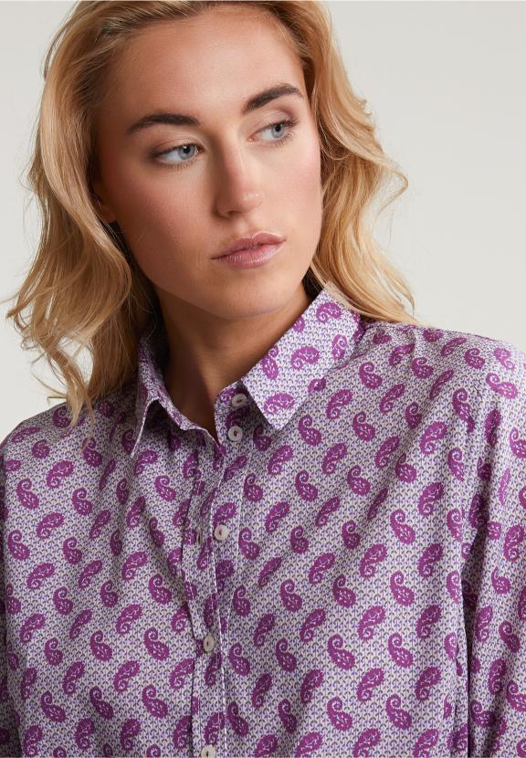 Purple Paisley Blouse Balloon Sleeves - Mix