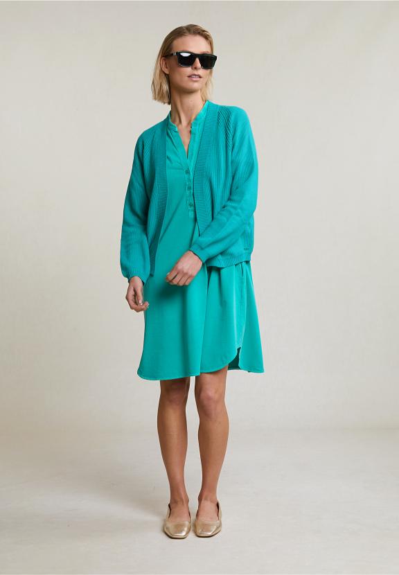 Green Basic Cardigan Long Sleeves - Vert