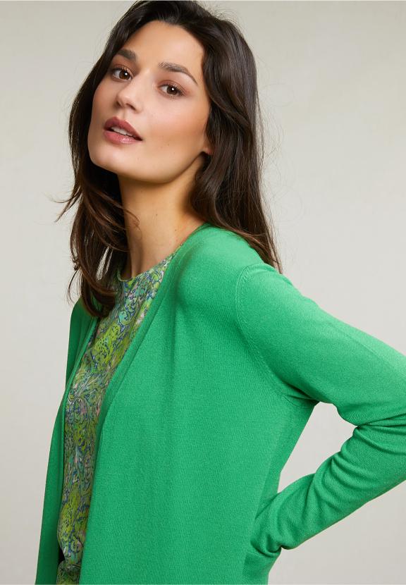 Green Long Cardigan Long Sleeves - Vert
