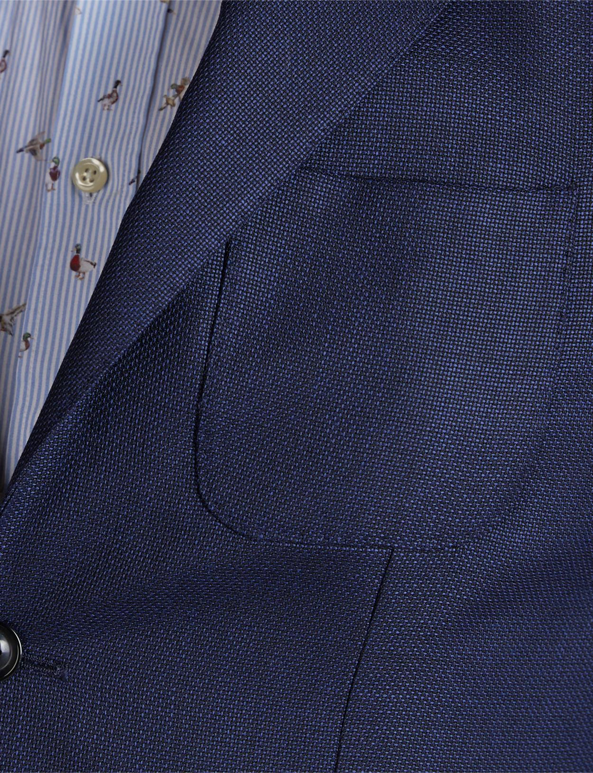 Blue Round Pocket Blazer In Blue - Bleu