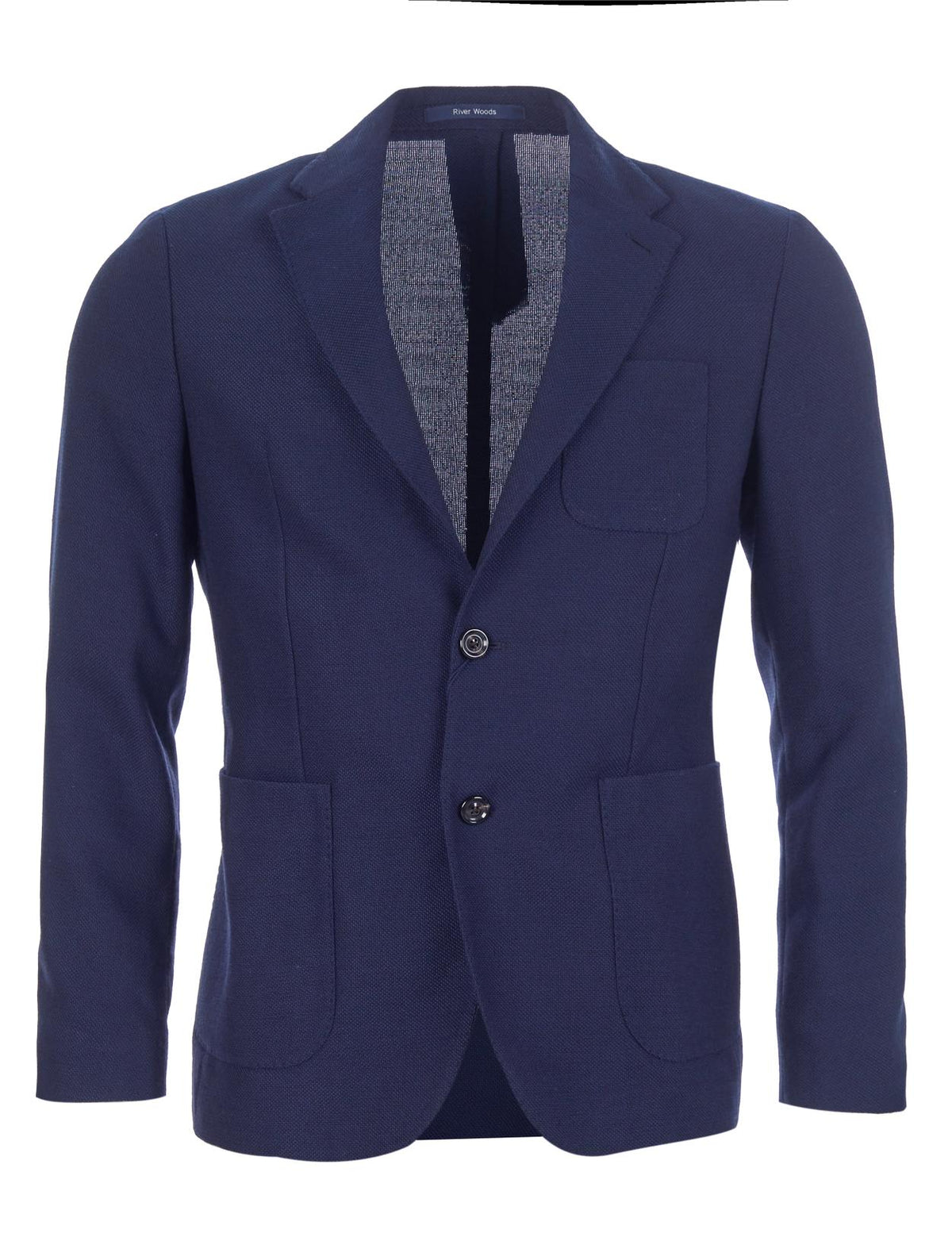 Blue Round Pocket Blazer In Blue - Bleu